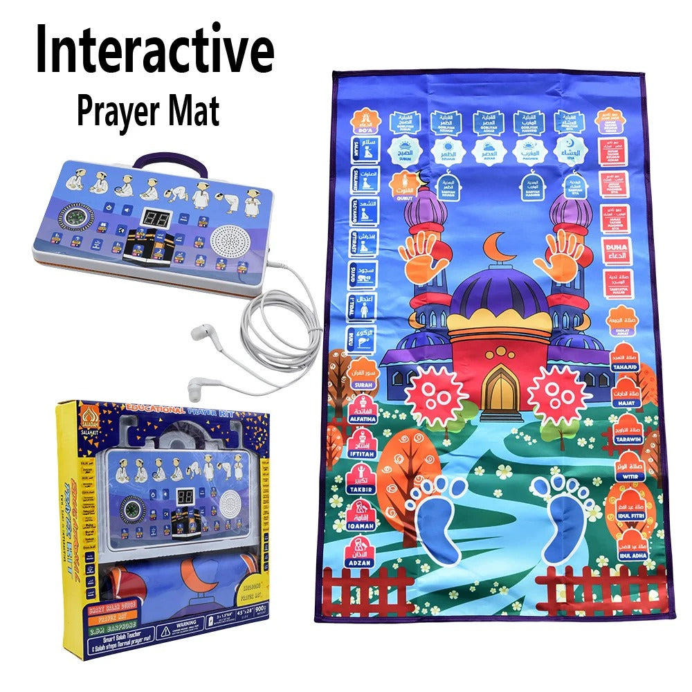 Interactive Talking Prayer Mat for Kids – Electronic Salah Learning Rug with Speaker