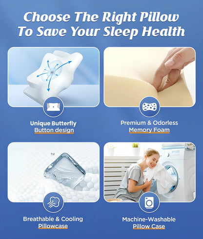 Cervical Memory Foam Pillow for Neck Pain Relief & Spine Alignment