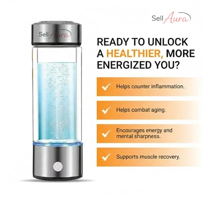 SellAura™ Hydrogen Water Bottle – Boost Wellness with Every Sip