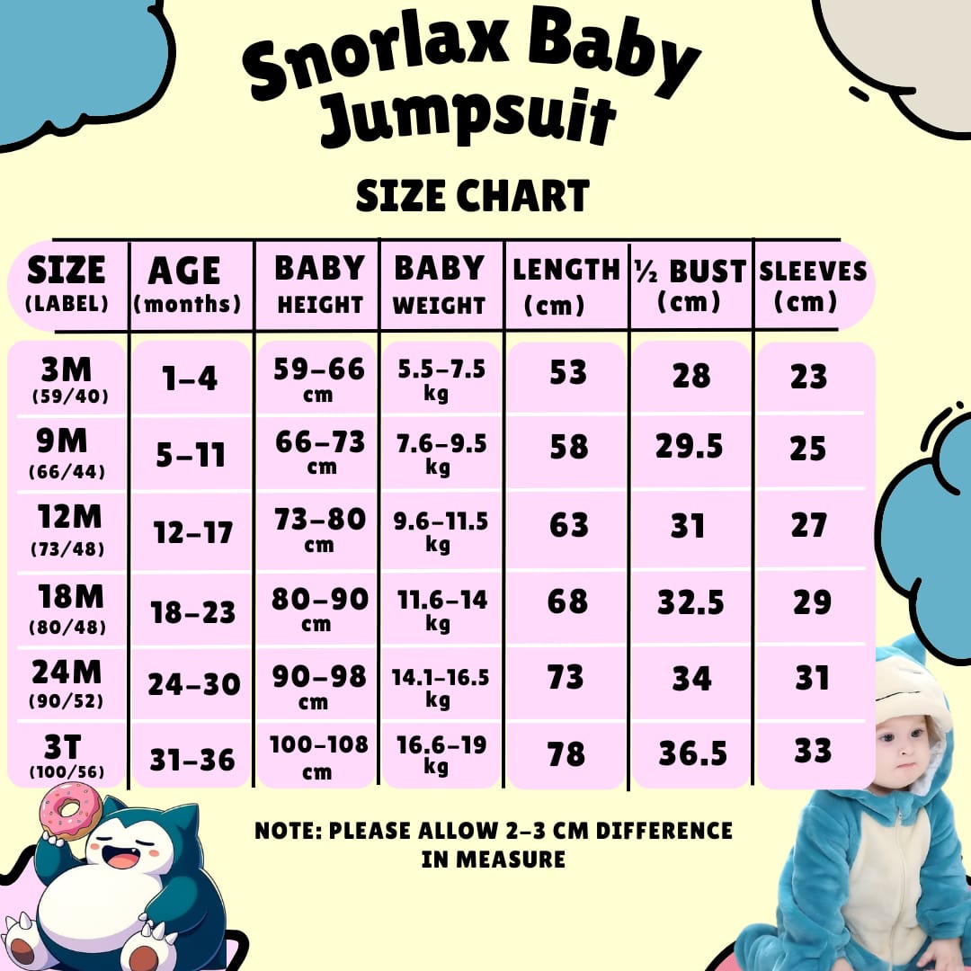 Snorlax Baby Jumpsuit – Unisex Outfit