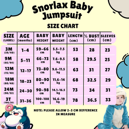 Snorlax Baby Jumpsuit – Unisex Outfit