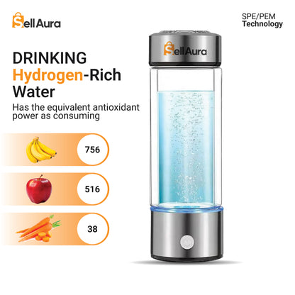SellAura™ Hydrogen Water Bottle – Boost Wellness with Every Sip