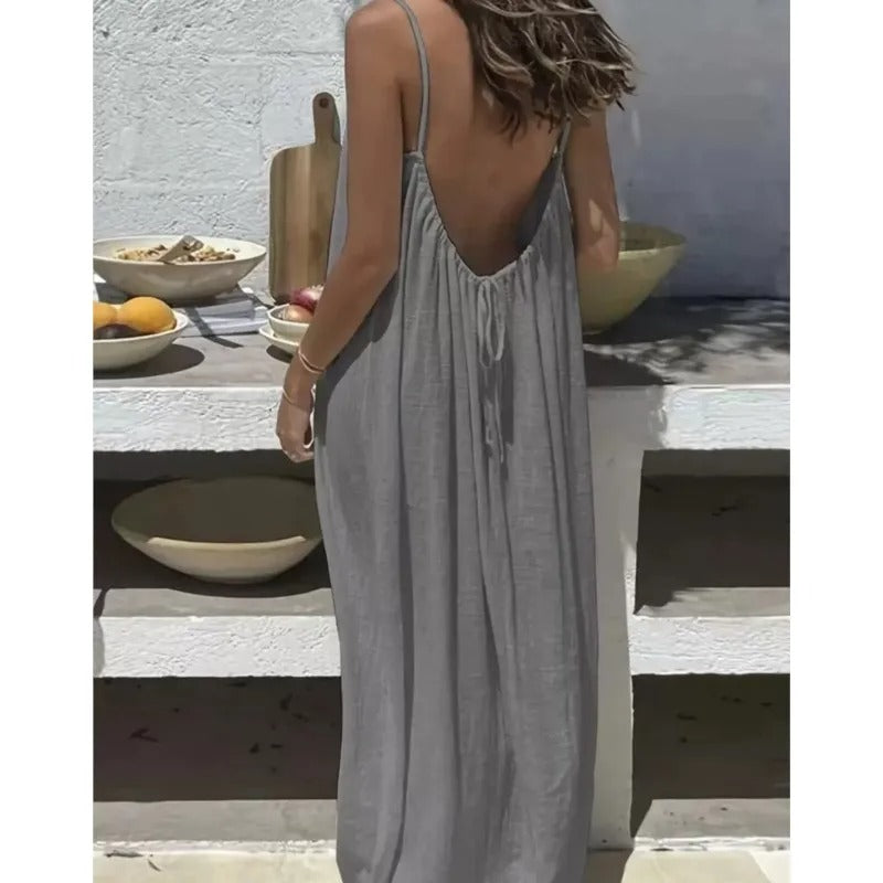 Backless Lace-Up Slip Dress – Women's Holiday & Beach Dress