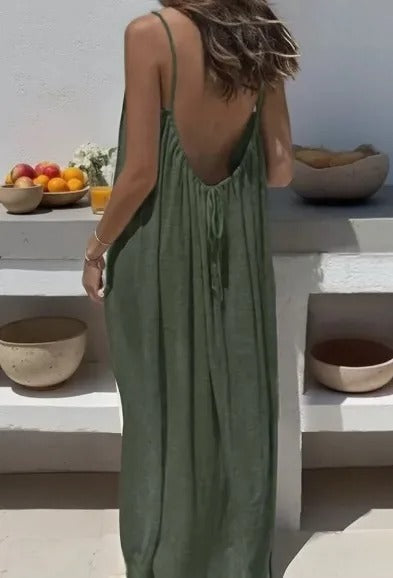 Backless Lace-Up Slip Dress – Women's Holiday & Beach Dress
