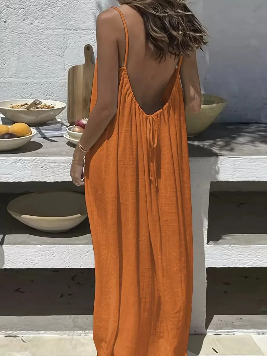 Backless Lace-Up Slip Dress – Women's Holiday & Beach Dress