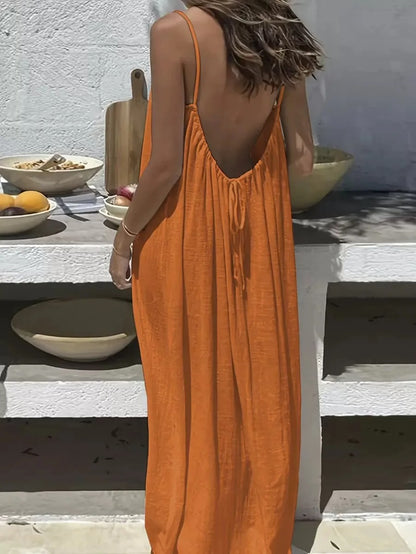 Backless Lace-Up Slip Dress – Women's Holiday & Beach Dress