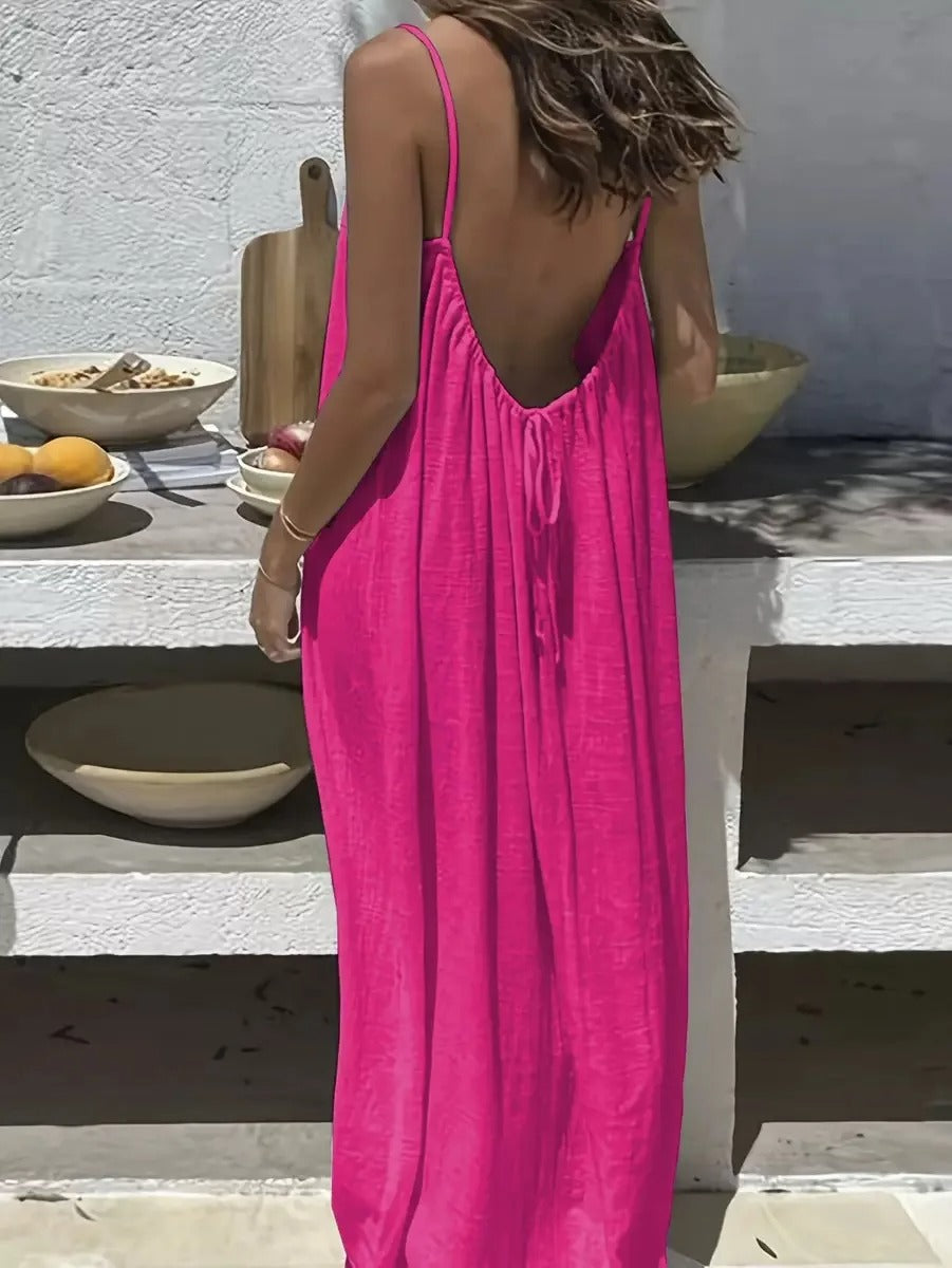 Backless Lace-Up Slip Dress – Women's Holiday & Beach Dress