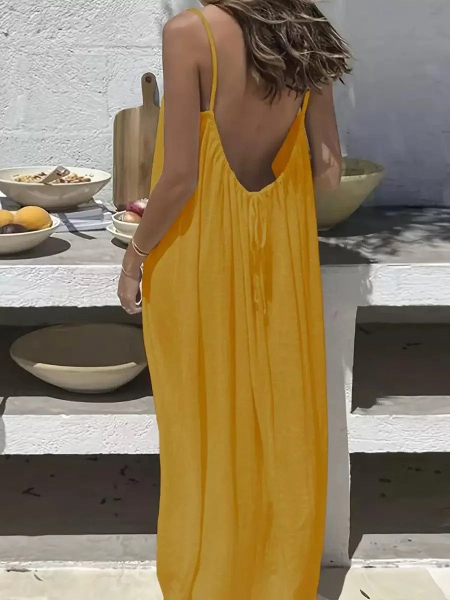 Backless Lace-Up Slip Dress – Women's Holiday & Beach Dress