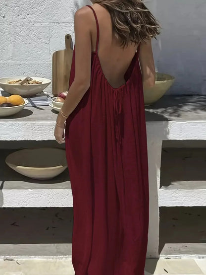 Backless Lace-Up Slip Dress – Women's Holiday & Beach Dress