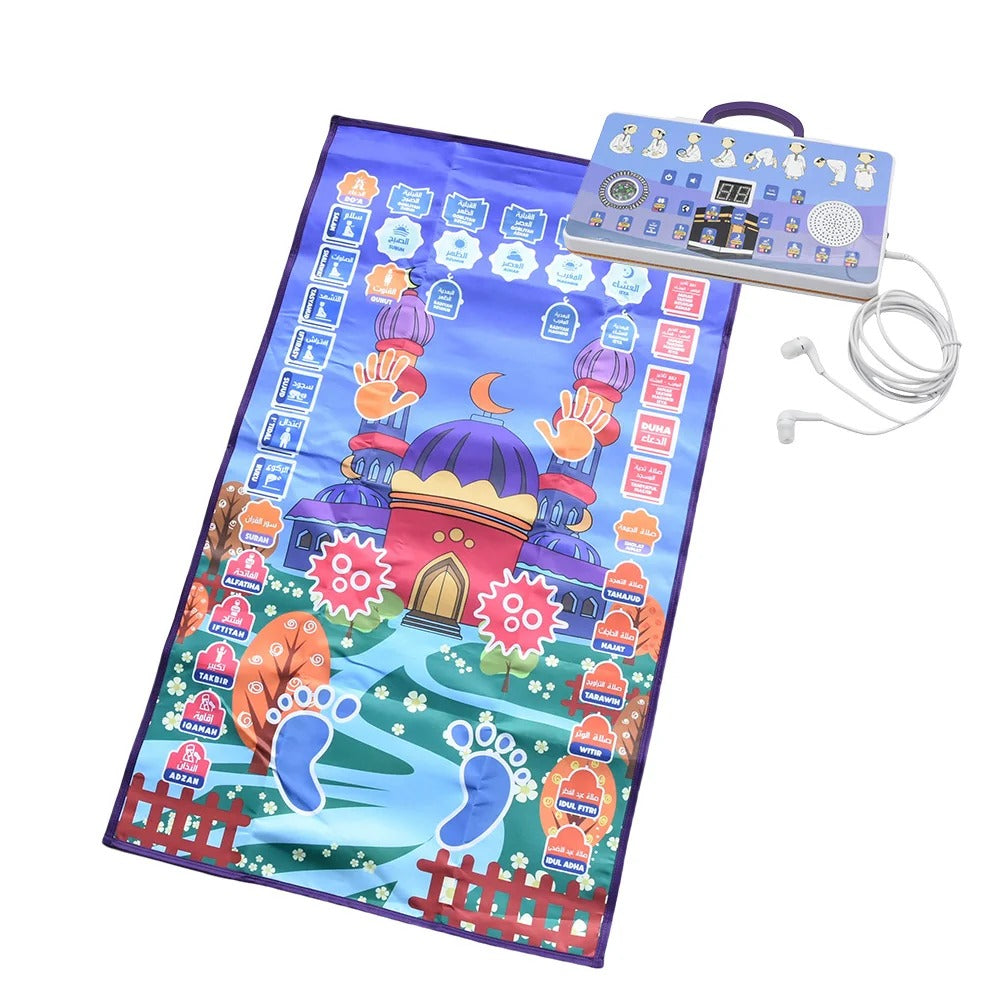 Interactive Talking Prayer Mat for Kids – Electronic Salah Learning Rug with Speaker